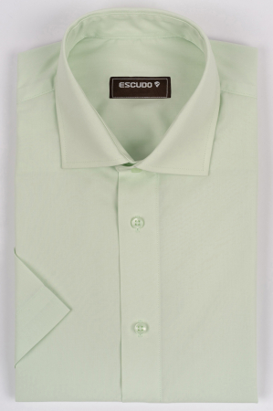 CAMASI CU MANECA SCURTA - Camasa barbati regular fit verde cu maneca scurta