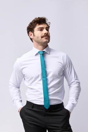 Camasa barbati slim fit alba cu lycra