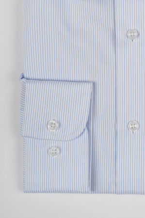 CAMASI - Camasa barbati slim fit alba cu dungi fine bleu NON IRON 2XL