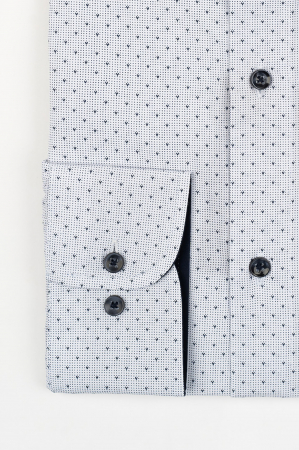 IMPRIMEURI - Camasa barbati slim  fit alba cu imprimeu bleumarin si maro 2XL