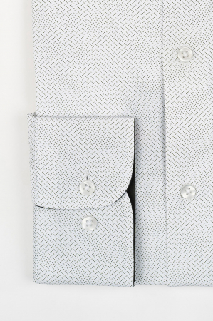 IMPRIMEURI - Camasa barbati slim  fit alba cu imprimeu verde