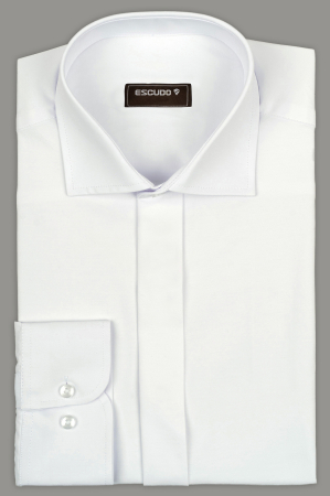 CEREMONIE - Camasa barbati slim fit alba cu nasturi ascunsi 2XL
