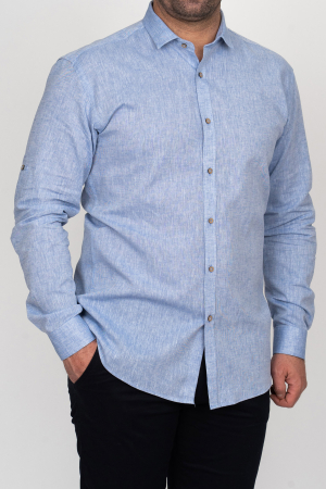 CAMASI DIN IN - Camasa barbati regular fit albastra din in PREMIUM
