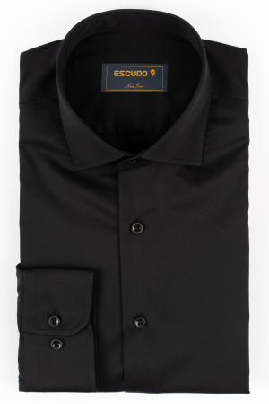 CAMASI - Camasa barbati slim fit neagră - NON-IRON