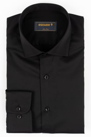 CAMASI - Camasa barbati regular fit neagră - NON-IRON