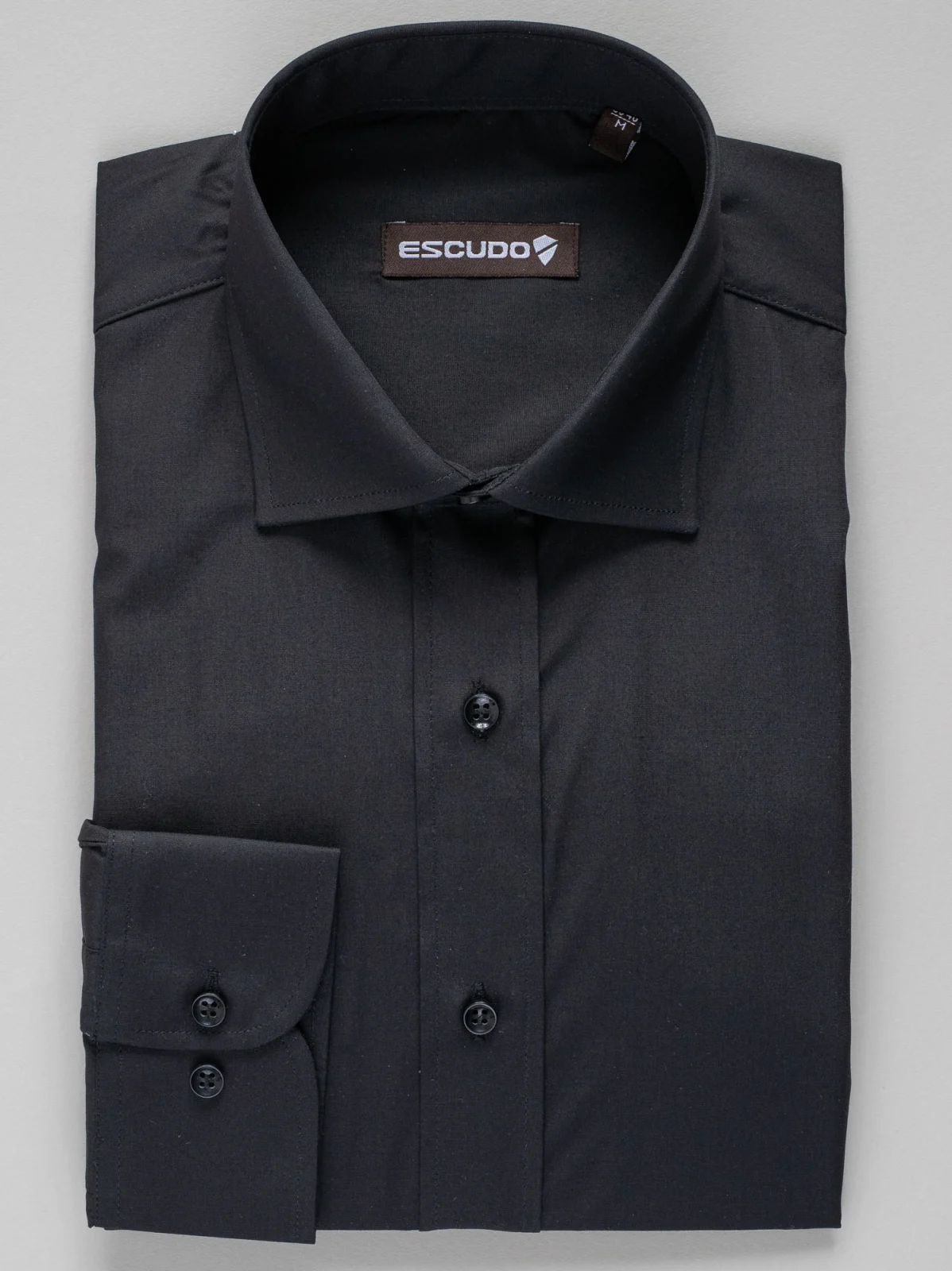 CLASICE - Camasa barbati slim fit neagra cu lycra 2XL
