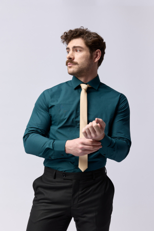 CAMASI CLASICE - Camasa barbati regular fit verde-închis