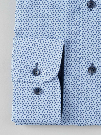 Camasa bleu cu imprimeuri bleumarin slim fit [2]