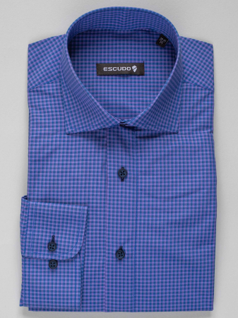 Camasa bleumarin cu caro mov slim fit [2]