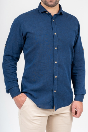 CAMASI DIN IN - Camasa casual barbati regular fit din in bleumarin