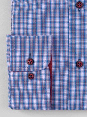 Camasa casual regular bleumarin cu carouri bordo [2]