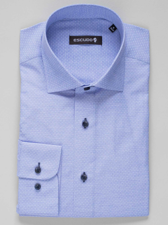 Camasa casual regular fit cu picouri albastre [0]