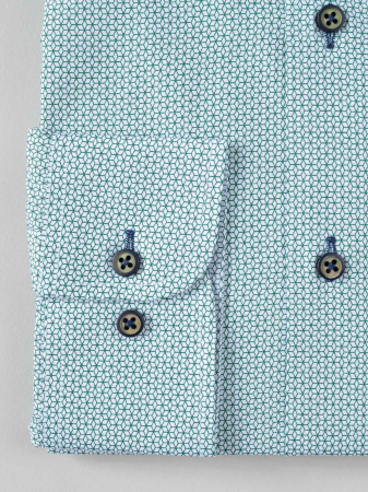 Camasa casual slim fit cu imprimeu verde [2]