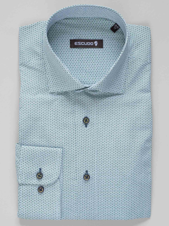 Camasa casual slim fit cu imprimeu verde [0]