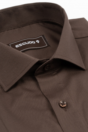 Camasa barbati clasica maro slim fit [2]