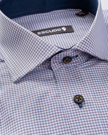 Camasa cu carouri maro regular fit [1]