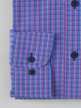 Camasa cu carouri mov si bleumarin regular fit [2]