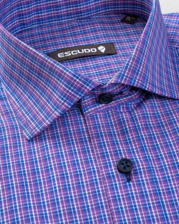 Camasa cu carouri mov si bleumarin slim fit [1]