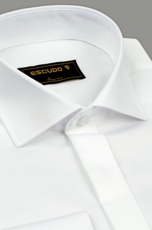 Camasa easy care slim alba cu manseta dubla si nasturi ascunsi  -  45/46 - 2XL [2]