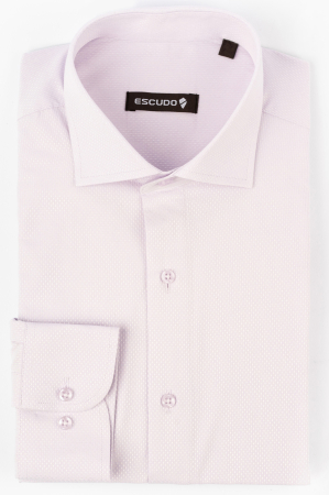 CAMASI - Camasa lila cu model in tesatura regular fit