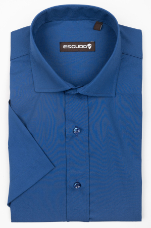 CAMASI - Camasa maneca scurta albastru inchis regular fit