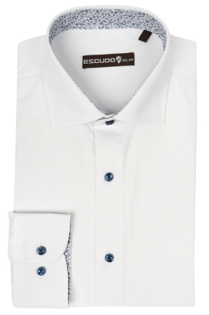 CLASICE - Camasa office slim fit cu paisley la guler-45/46 - 2XL