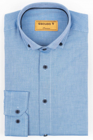CAMASI - Camasa Premium Oxford albastra slim fit