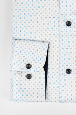 Camasa premium regular alba cu imprimeu bleu si albastru-45/46 - 2XL [2]