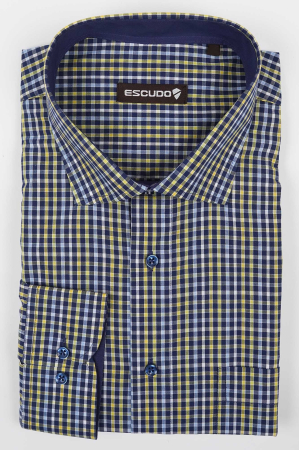 Camasa regular 2XL cu carouri galbene [0]