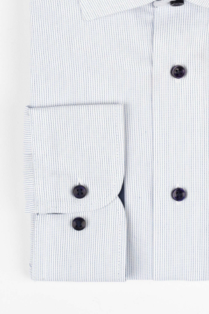 Camasa regular alba cu dungi albastre 2XL [2]