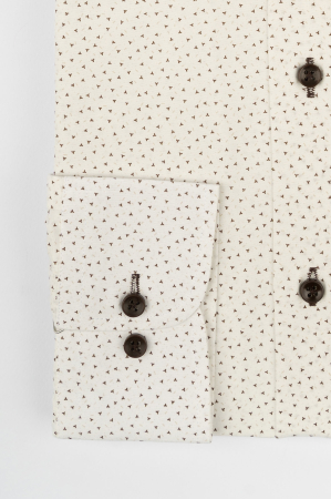 Camasa regular fit alba cu imprimeu maro [2]