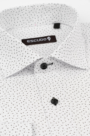 Camasa regular alba cu imprimeu negru [1]