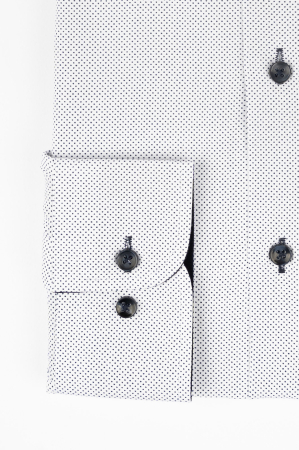 Camasa regular fit  alba cu picouri bleumarin [2]