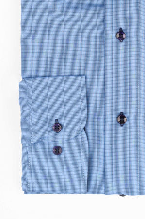 Camasa regular albastra cu carouri bleumarin [2]