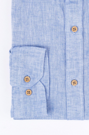 Camasa regular fit albastru jeans din in 2XL [4]