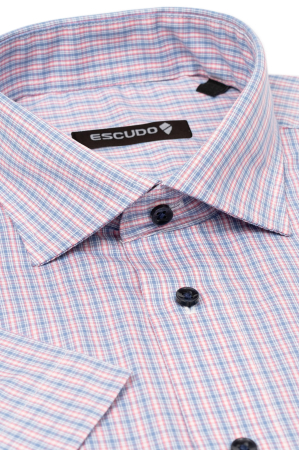 Camasa regular fit cu maneca scurta cu carouri roz si bleu [1]