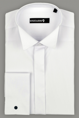 CAMASI MARIMI SPECIALE - Camasa regular eleganta cu nasturi ascunsi si manseta dubla- 3XL-4XL Guler Papion