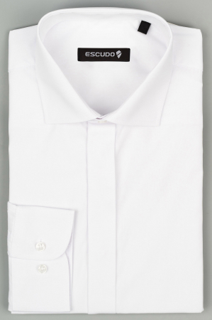CLASICE - Camasa regular fit alba cu nasturi ascunsi 2XL