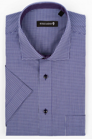 CAMASI - Camasa regular fit  cu carouri mov si albe 2XL