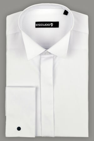 Camasa regular fit eleganta cu nasturi ascunsi si manseta dubla