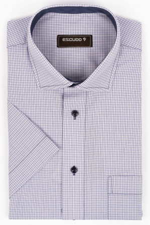 DUNGI SI CAROURI - Camasa regular fit roz-pal cu carouri bleumarin