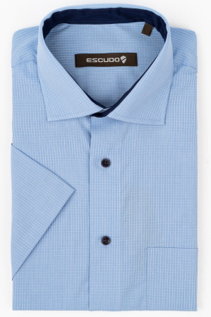 Camasa regular maneca scurta cu carouri albe [0]