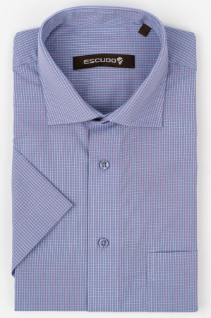 CAMASI - Camasa regular fit maneca scurta cu carouri rosii