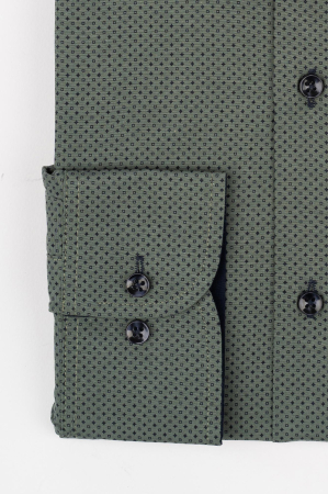 Camasa regular verde cu imprimeuri geometric [2]