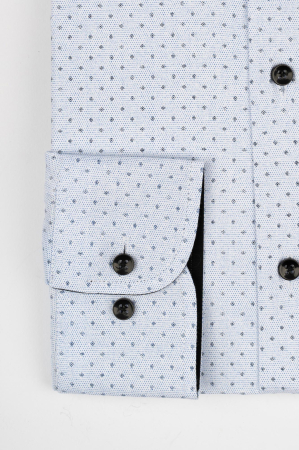 Camasa slim alba cu imprimeu floral bleumarin [2]