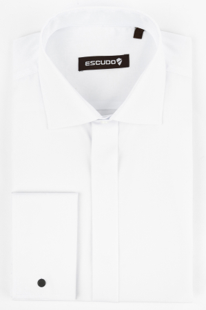 Camasa slim cu manseta dubla si nasturi ascunsi 100% bumbac [0]