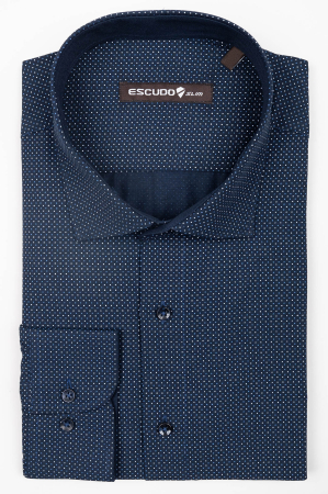 Camasa slim fit 2XL neagra cu buline mici [0]