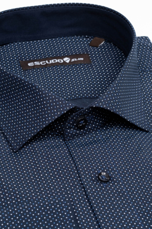 Camasa slim fit 2XL neagra cu buline mici [2]