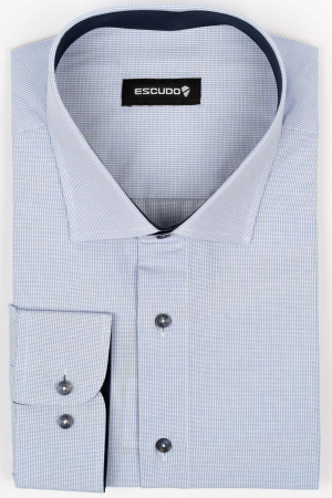 CAMASI - Camasa slim fit alba cu carouri bleu si lila 2XL