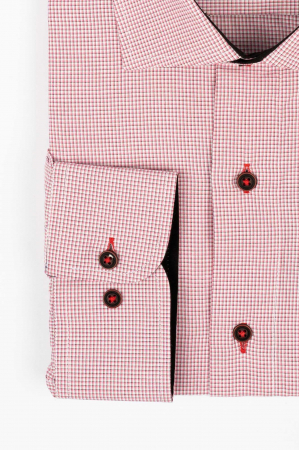 Camasa slim fit alba cu carouri roz 2XL [2]